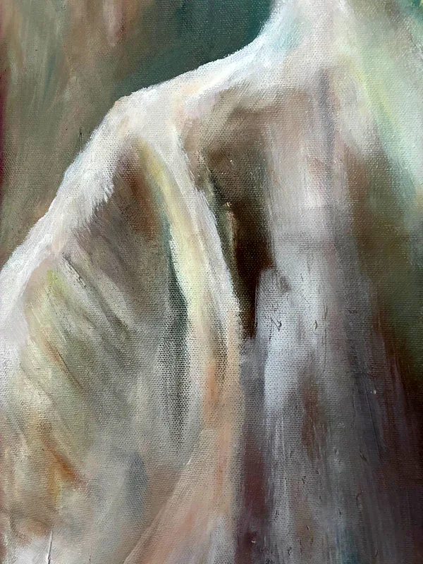 Detail: het licht op een witte schouder.